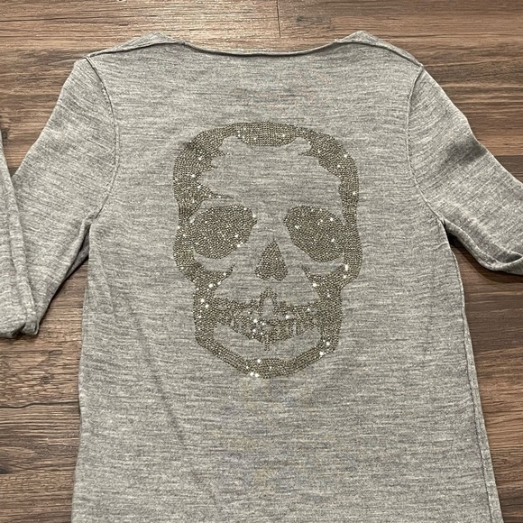 LIKE NEW! Zadig & Voltaire Happy Skull embellished wool sweater. XS. GREY. - Picture 4 of 9